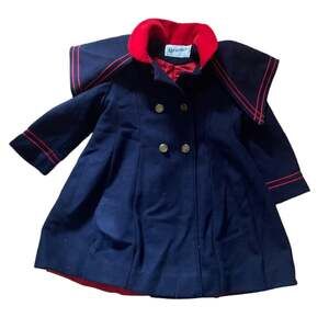 Vintage Rothschild size 4 wool sailor nautical coat girls  military